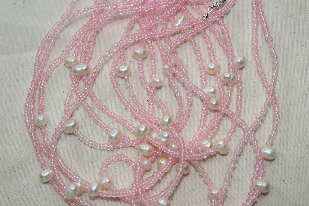 Handmade  necklace with real pearls
