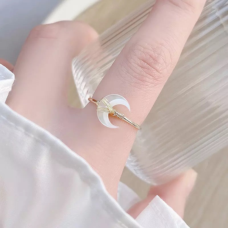 HALF MOON GOLD FILLED RING