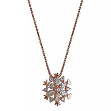 Load image into Gallery viewer, Snow flake silver color necklace silver plated
