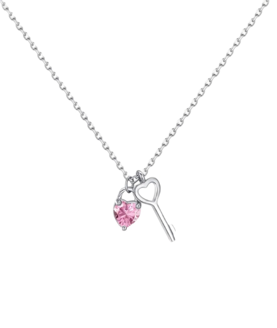 HEART WITH KEY PURE STERLING SILVER NECKLACE