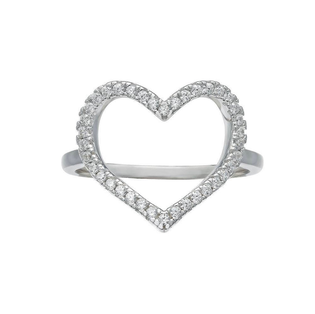 ADJUSTABLEHEART STERLING SILVER PLATED RING