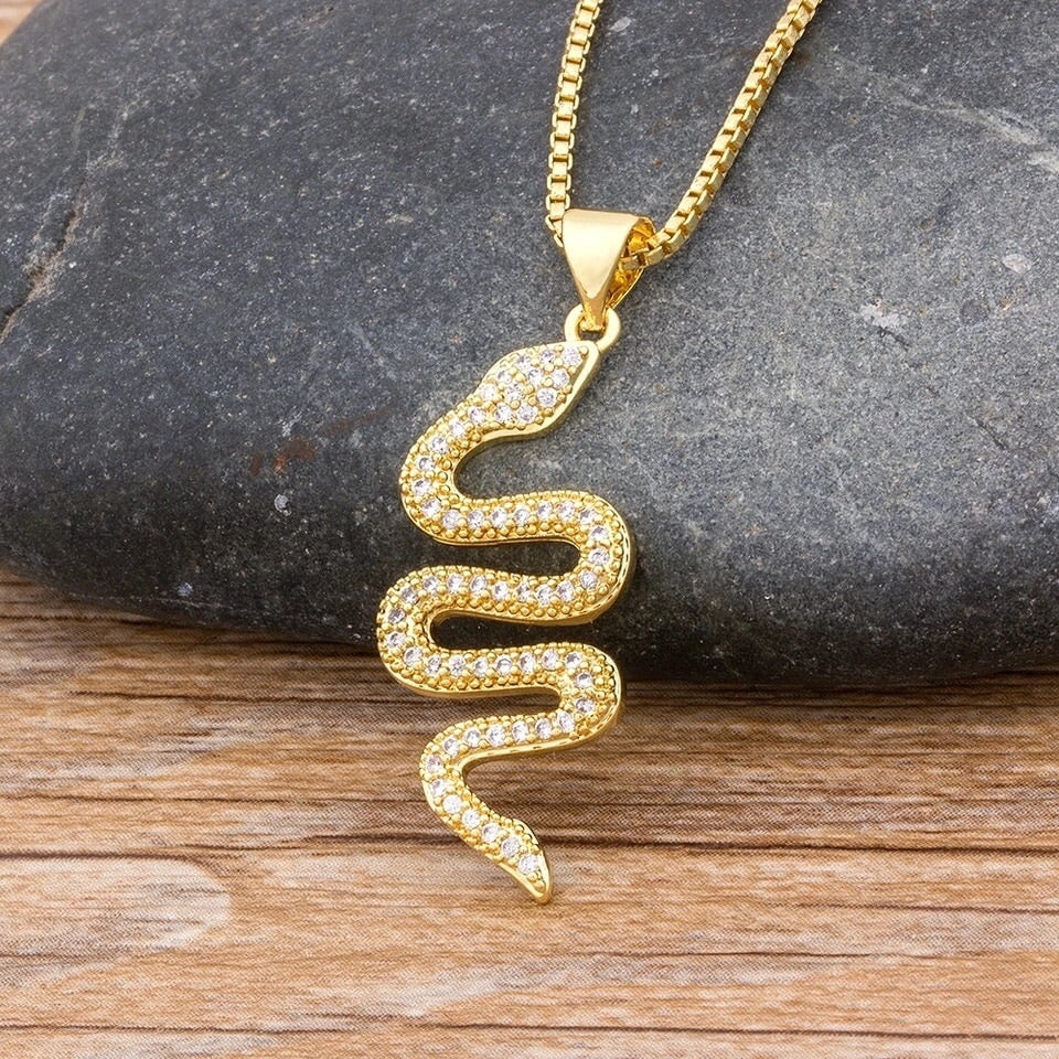 24k gold filled Snake necklace