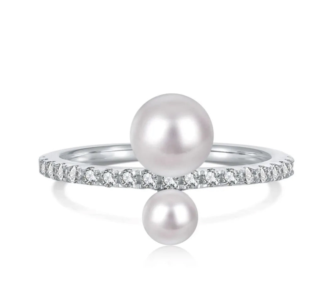 EFFY PURE STERLING SILVER RING WITH SHELL PEARLS