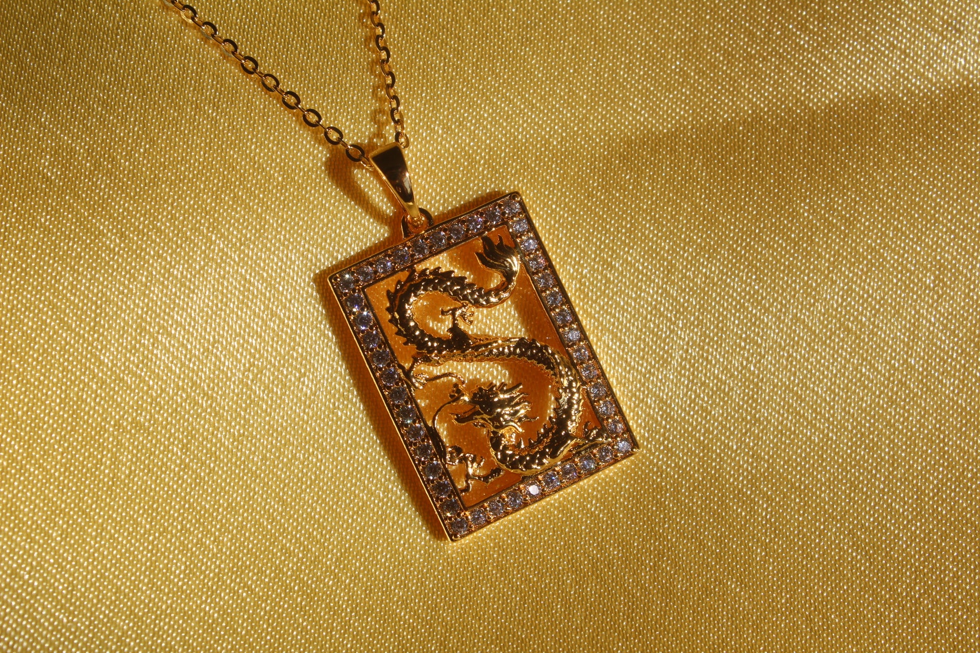 AED 88.0 - Real Men's Flying Dragon Large 60cm Plate 24K Gold Plating  Necklace - www.duzai-jewelry.com