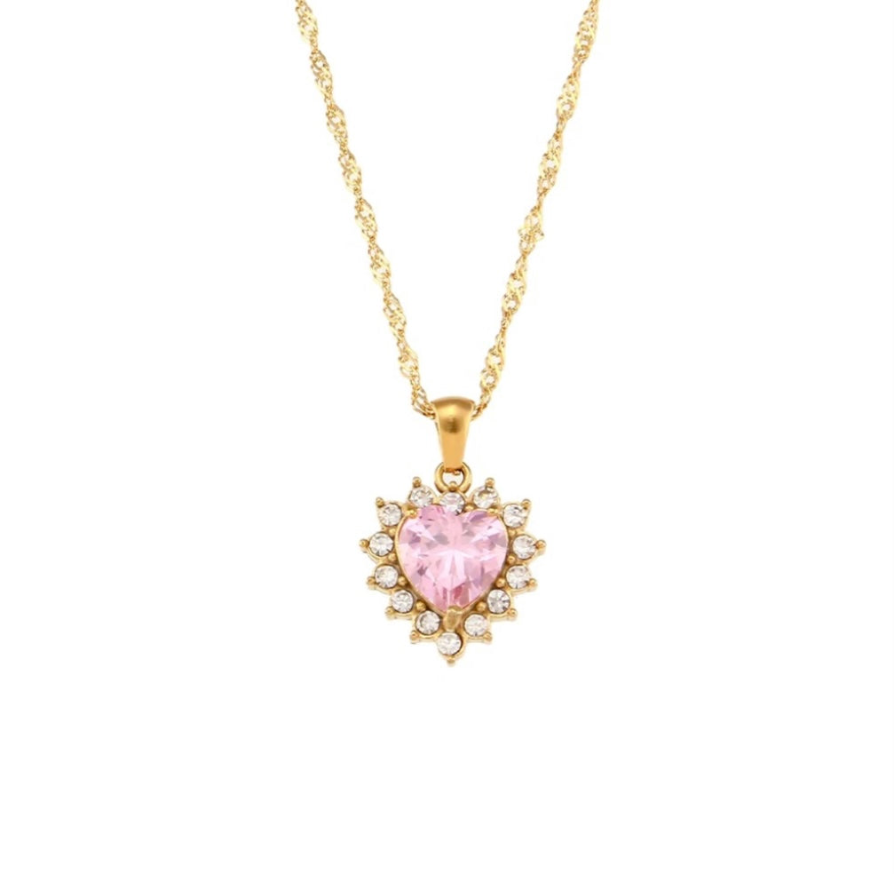 Aura heart-shaped Necklace - Gold Filled